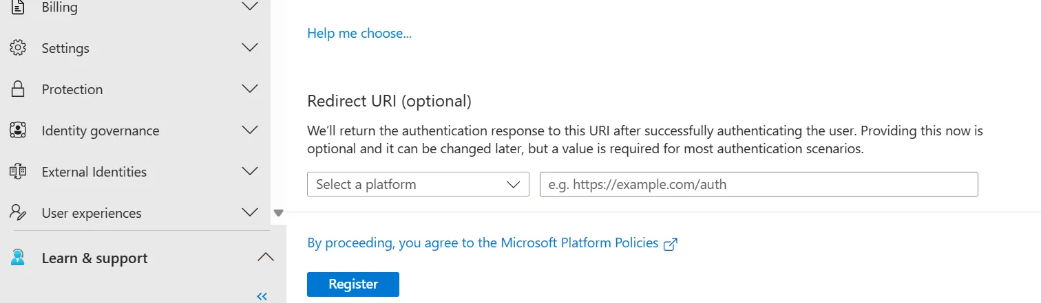 Microsoft App Registration Portal 1