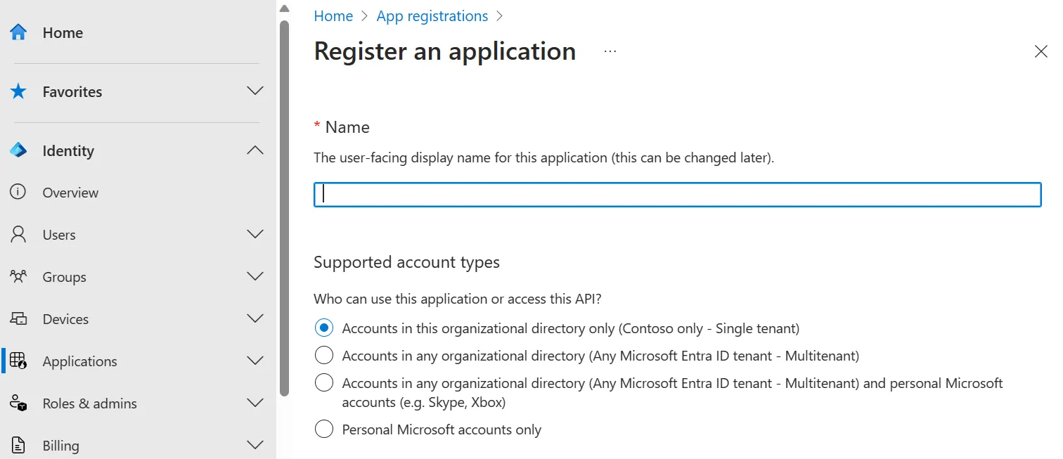 Microsoft App Registration Portal